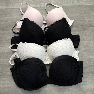 PINK Victoria's Secret Black and White Underwire Bras
